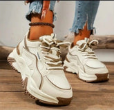 Lace-up Athletic Sneakers - Brown