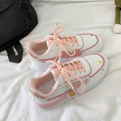 Round Toe Thick-Soled Shoes - Pink